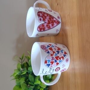 DANAWARES Heart Theme "I Love You Very Much" Ceramic Mugs, Set of 2
